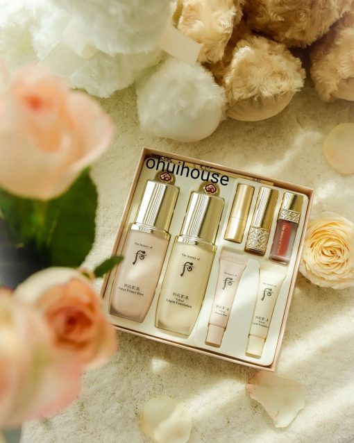 Bộ Kem nền và kem lót nhung lì bền màu 24h The history of Whoo Gongjinhyang Mi Velvet Liquid Foundation & Primer Base Special Set