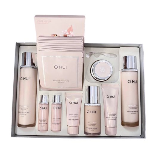 Sét Ohui Hồng Siêu Dưỡng Ẩm Dưỡng Trắng Và Căng Bóng Da Đặc Biệt Ohui Miracle Moisture Special Set 9sp